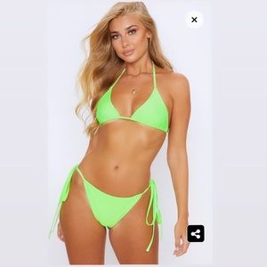 Green Neon Bandeau Bikini